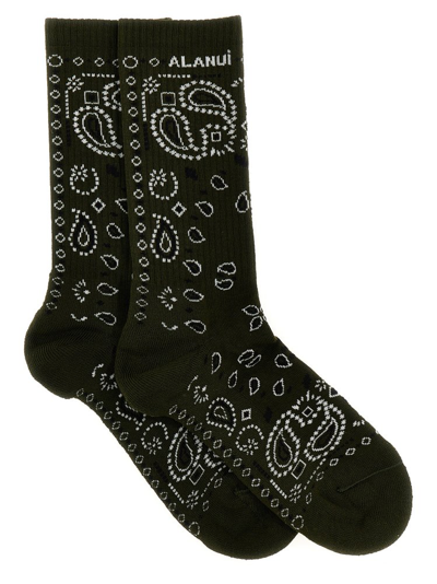 Shop Alanui Bandana Jacquard Ribbed Ankle Socks In Multi