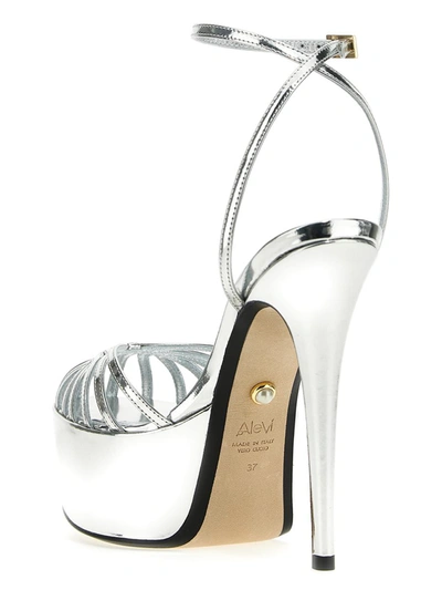 Shop Alevì 'clio' Sandals In Silver