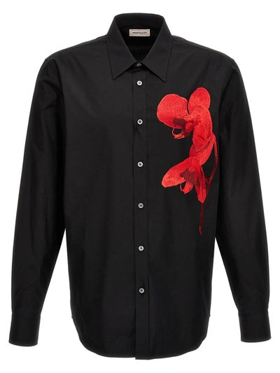 Shop Alexander Mcqueen 'orchid' Shirt In Black