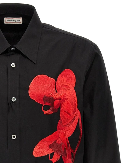 Shop Alexander Mcqueen 'orchid' Shirt In Black