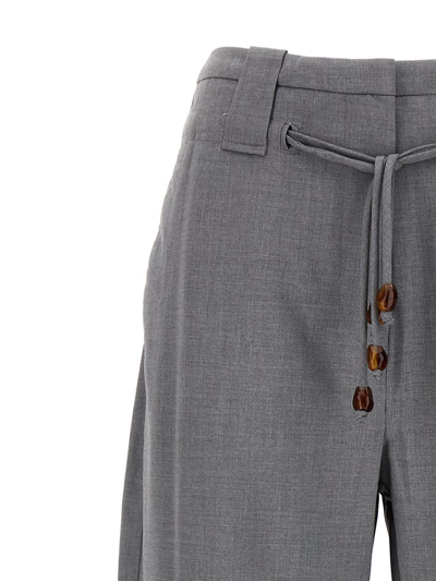 Shop Ganni Pantalone 'drapey' In Gray