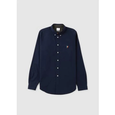 Shop Paul Smith Mens Ls Tailored Fit Zebra Shirt In Navy In Blue