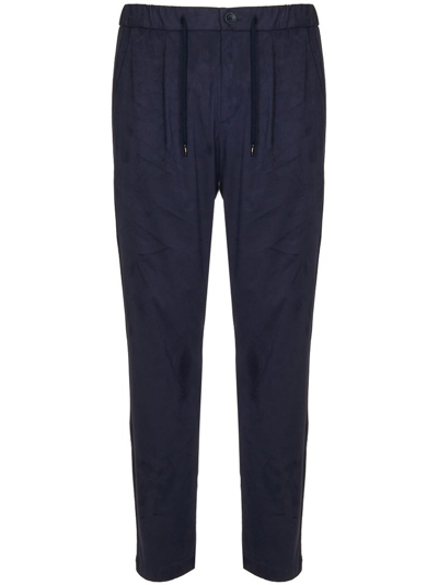 Shop Herno Drawstring Jersey Trousers In Blue
