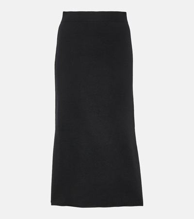 Shop 's Max Mara Enza Virgin Wool Midi Skirt In Black