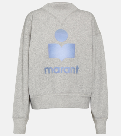 Shop Marant Etoile Moby Logo Jersey Sweatshirt In Grey