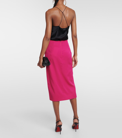 Shop Nina Ricci Wool Midi Pencil Skirt In Pink
