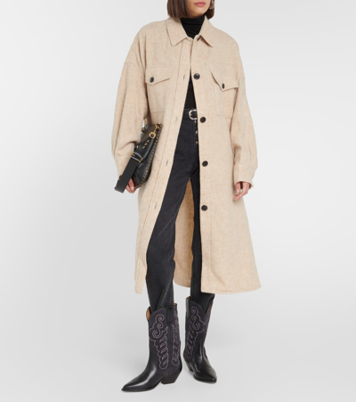 Shop Marant Etoile Fontia Wool-blend Coat In Neutrals