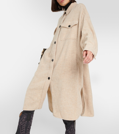 Shop Marant Etoile Fontia Wool-blend Coat In Neutrals