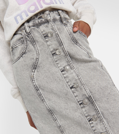 Isabel Marant Étoile Vandy Denim Midi Skirt In Grey