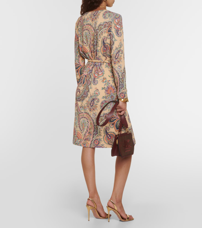 Etro Paisley Belted Minidress In Multicoloured