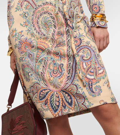 Etro Paisley Belted Minidress In Multicoloured