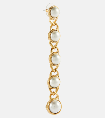 Shop Oscar De La Renta Monntclair Faux Pearl Drop Earrings In White