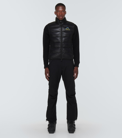 Shop Moncler Jersey And Ripstop Down Vest In Black