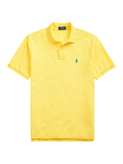 Shop Polo Ralph Lauren Men's Custom Slim-fit Cotton Mesh Polo In Yellow