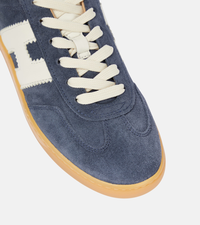 Hogan Cool Suede Low-top Sneakers In Blue