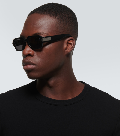 Shop Dior Blacksuit S11 Rectangular Sunglasses In Black