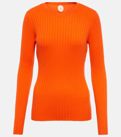 Shop Jardin Des Orangers Ribbed-knit Cashmere Sweater In Orange