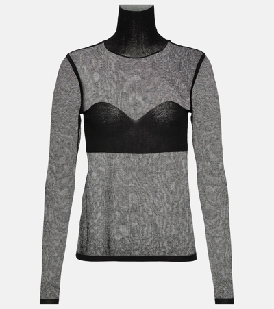 Shop Nina Ricci Knitted Turtleneck Top In Black