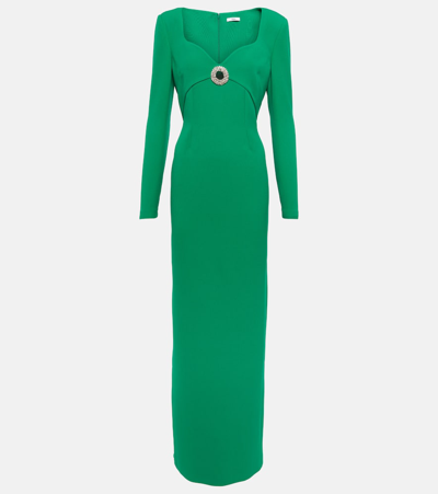 Safiyaa Women's Zhad Embellished Heavy Crepe Gown In Green