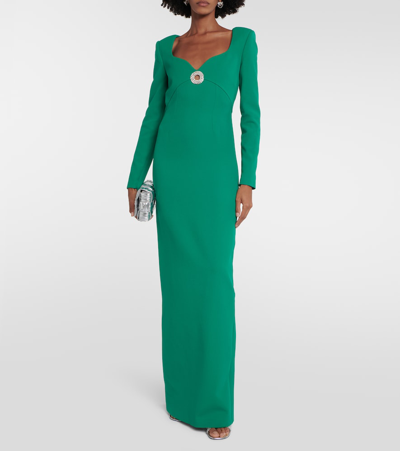 Safiyaa Women's Zhad Embellished Heavy Crepe Gown In Green