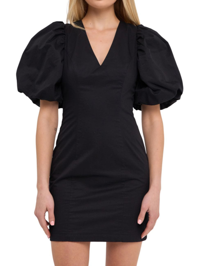 Shop Endless Rose Women's Back Schrunchie Mini Dress In Black