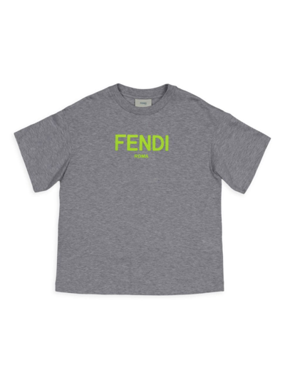 Shop Fendi Little Girl's & Girl's Logo T-shirt In Grey