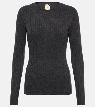 Shop Jardin Des Orangers Ribbed-knit Cashmere Sweater In Grey