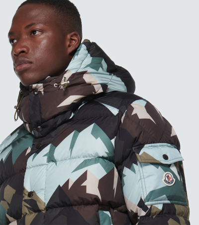 Shop Moncler Mosa Printed Down Jacket In Multicoloured