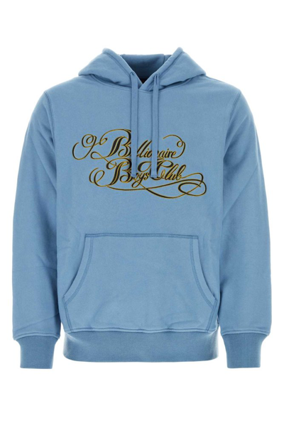 Shop Billionaire Boys Club Logo Embroidered Drawstring Hoodie In Blue