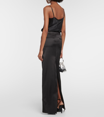 Shop Giuseppe Di Morabito Satin Maxi Skirt In Black