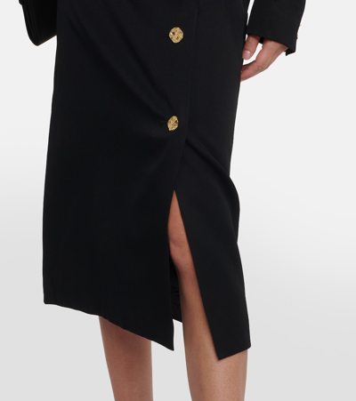 Nina Ricci Wool Midi Pencil Skirt In Black