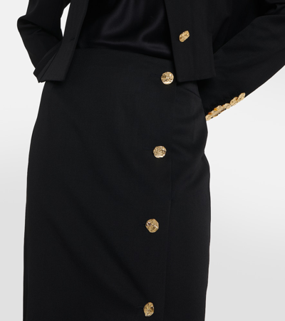 Nina Ricci Wool Midi Pencil Skirt In Black