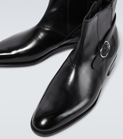 Shop John Lobb Masons Leather Chelsea Boots In Black