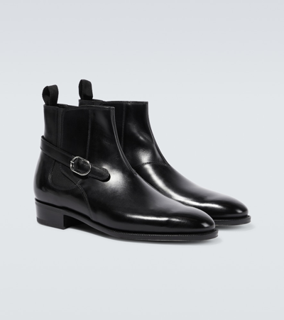 Shop John Lobb Masons Leather Chelsea Boots In Black