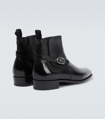 Shop John Lobb Masons Leather Chelsea Boots In Black