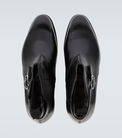 Shop John Lobb Masons Leather Chelsea Boots In Black