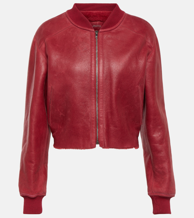 Shop Isabel Marant Olina Leather Jacket In Red
