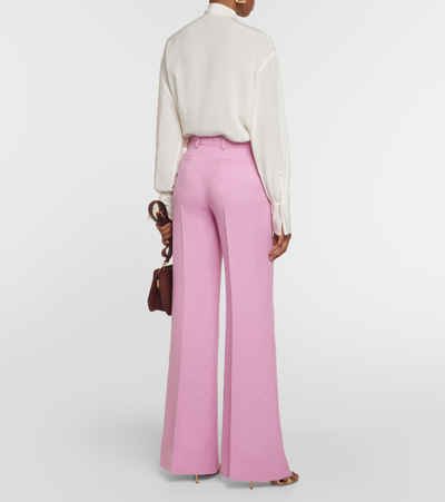 Etro Viscose Blend Flared Pant In Pink