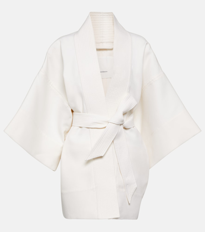 Shop Wardrobe.nyc Wardrobe. Nyc Wool And Silk Wrap Jacket In White