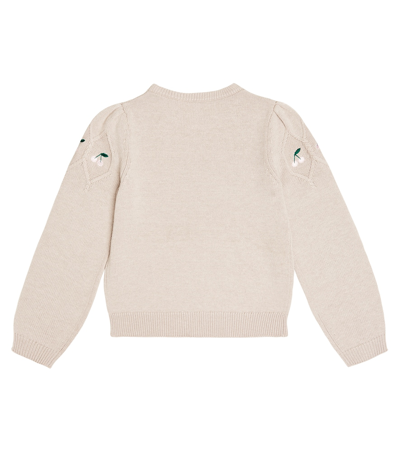 Shop Bonpoint Dalphonza Wool And Cotton Sweater In Grey