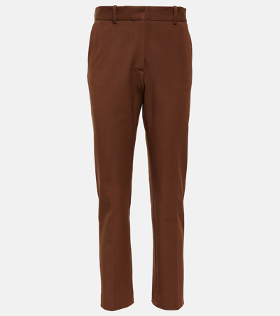 Shop Joseph Coleman Gabardine Straight Pants In Brown