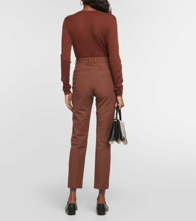 Shop Joseph Coleman Gabardine Straight Pants In Brown