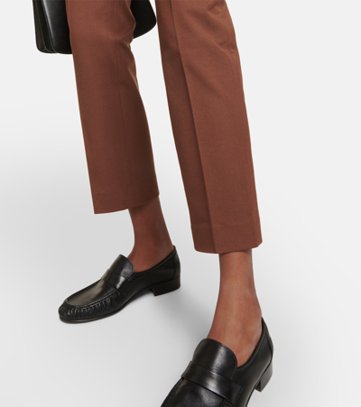 Shop Joseph Coleman Gabardine Straight Pants In Brown