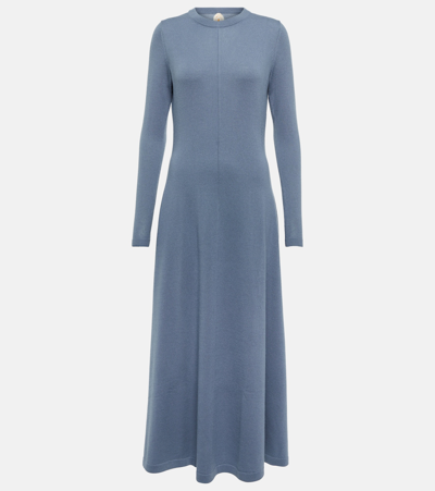 Shop Jardin Des Orangers Wool And Cashmere Sweater Dress In Blue