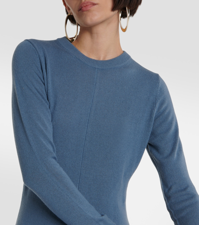 Shop Jardin Des Orangers Wool And Cashmere Sweater Dress In Blue