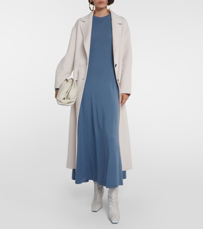 Shop Jardin Des Orangers Wool And Cashmere Sweater Dress In Blue