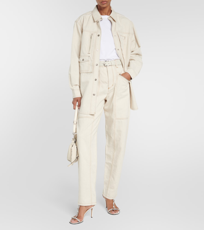 Isabel Marant Wide-leg Cotton And Hemp Trousers With Multiple Pockets In White