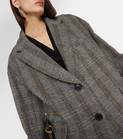 Isabel Marant Étoile Limiza Herringbone Oversized Wool Coat In Multicoloured