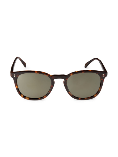 Shop Oliver Peoples Finley 51mm Round Sunglasses In Brown Tortoise