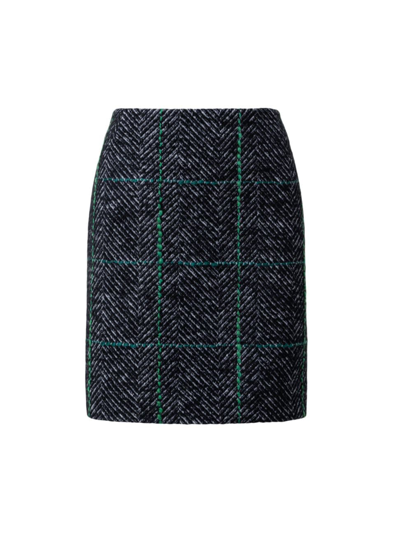 Shop Akris Punto Women's Grid Check Tweed Miniskirt In Black